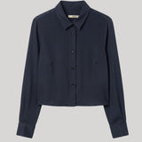 Navy button up blouse