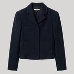 Navy, four- pocket jacket