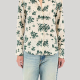 White blouse with floral pattern