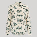 White blouse with floral pattern