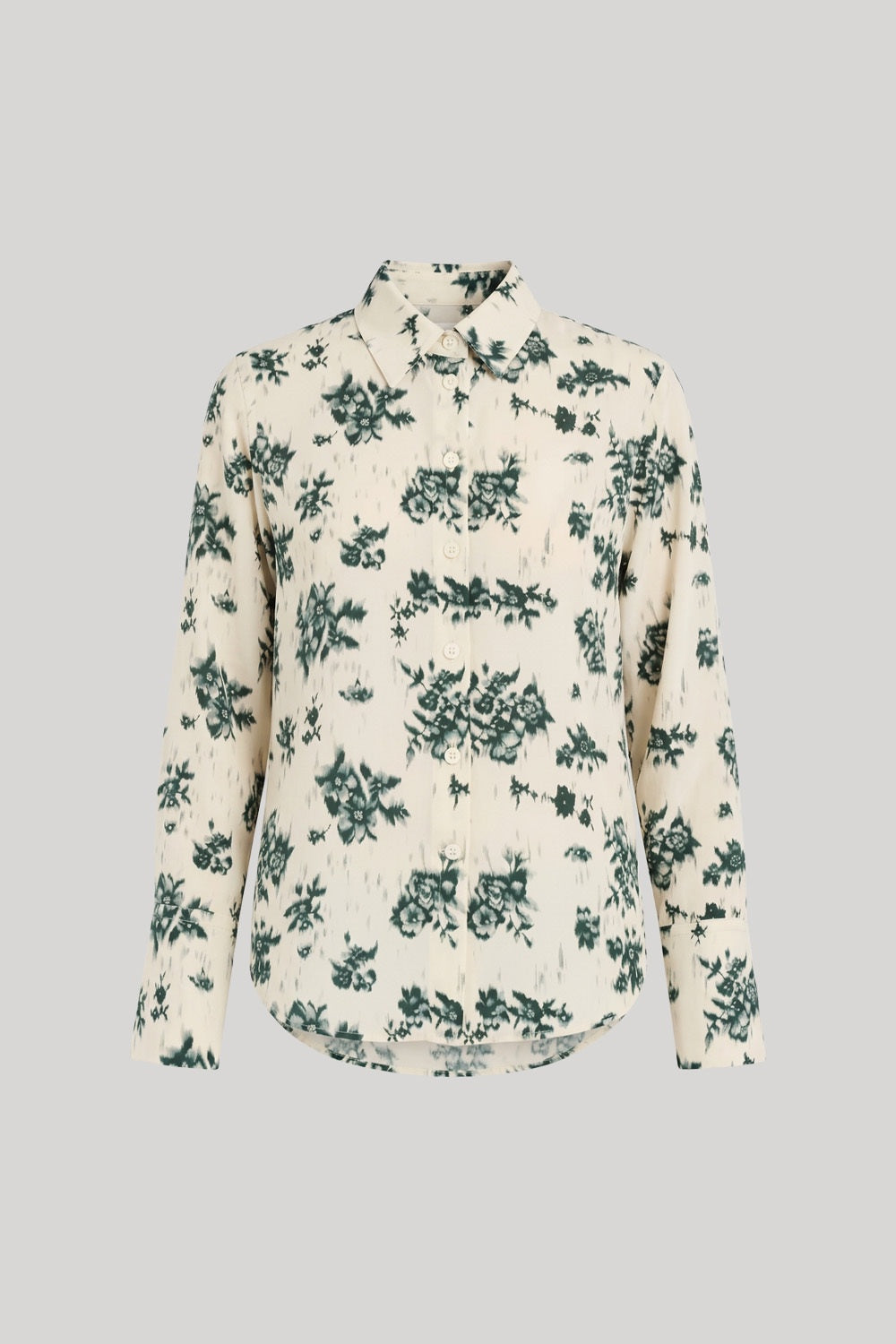 White blouse with floral pattern