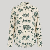 White blouse with floral pattern