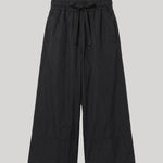 Navy cropped trouser with drawstring
