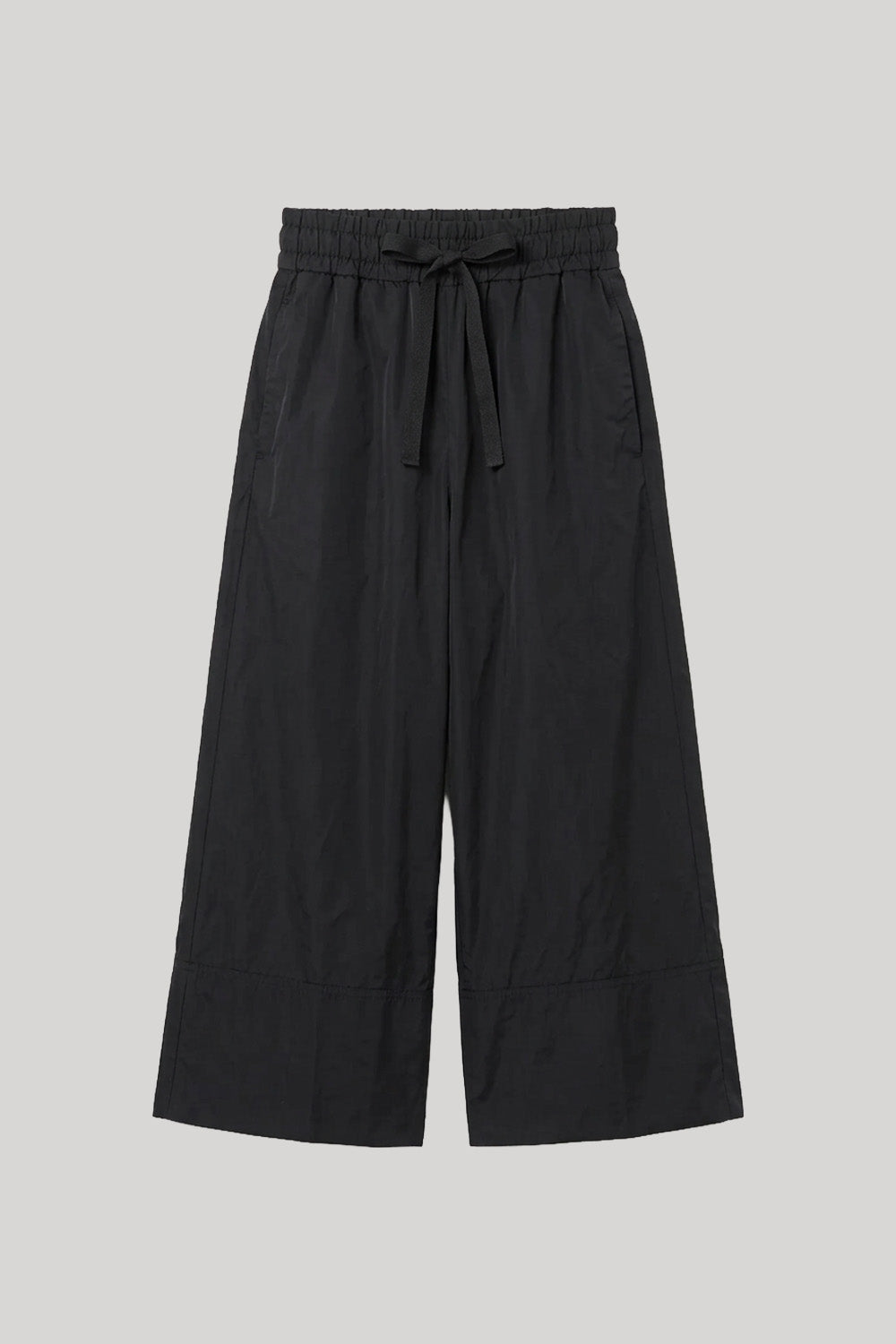 Navy cropped trouser with drawstring