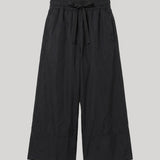 Navy cropped trouser with drawstring