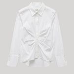 White shirt with ruching