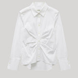 White shirt with ruching