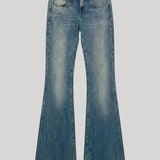 R13 | Overflow Boy Flare in Kelly Blue Stretch