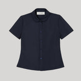 Róhe | Embroidered Silk Fitted Shirt in Night