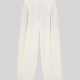 Róhe | High-Waist Turn-Up Trousers in Off White