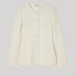 White boucle blazer