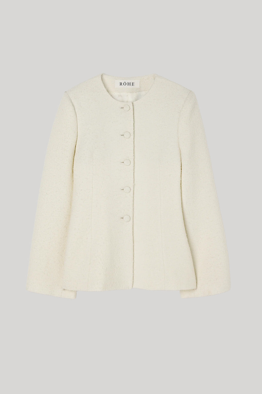 White boucle blazer