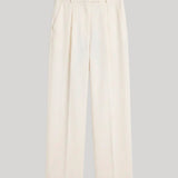 Róhe | Daria Single Pleat Tapered Trousers in Off White