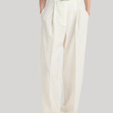 Róhe | Daria Single Pleat Tapered Trousers in Off White
