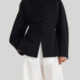 Róhe | Double-Faced Sculptural Jacket in Black