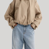 Róhe | Suede Collar Blouson Jacket in Sand