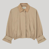 Róhe | Suede Collar Blouson Jacket in Sand