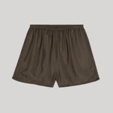 Róhe | Taped Silk Shorts in Earth