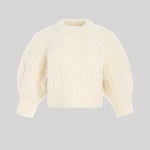 Cream cable-knit cropped sweater 