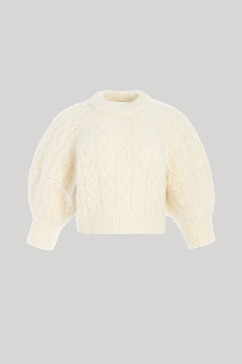 Cream cable-knit cropped sweater 