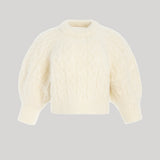 Cream cable-knit cropped sweater 