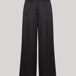 Black wide-leg cropped trousers