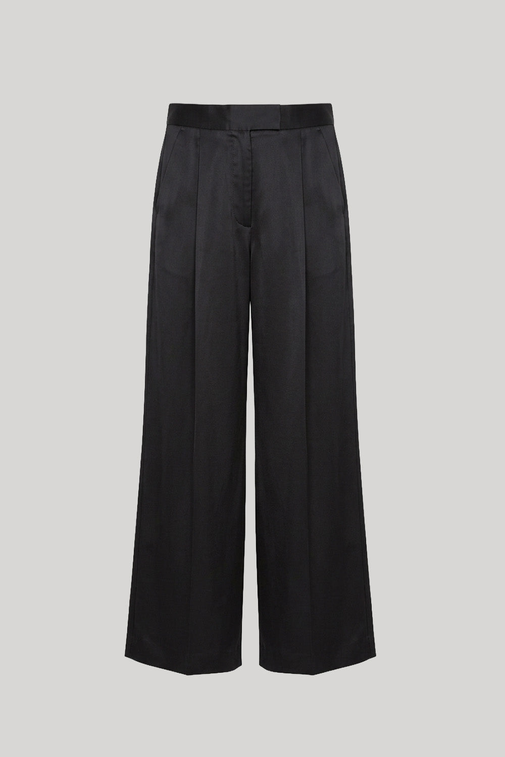 Black wide-leg cropped trousers