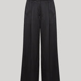 Black wide-leg cropped trousers