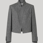 A cropped gray textured jacket 