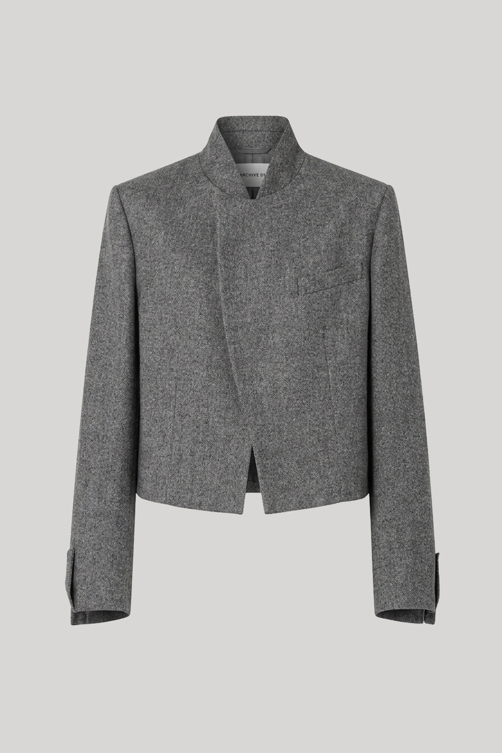 A cropped gray textured jacket 