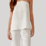 Sablyn | Camden Strapless Silk Top in White