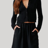 Sablyn | Charlotte Slim Crewneck Cardigan in Black