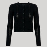 Sablyn | Charlotte Slim Crewneck Cardigan in Black