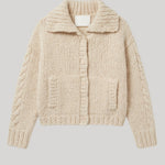Cream collared knit jacket
