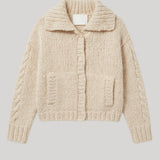 Cream collared knit jacket
