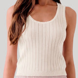 Sablyn | Juna Scoop Neck Tank in Gardenia