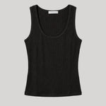 Black ribbed tank top