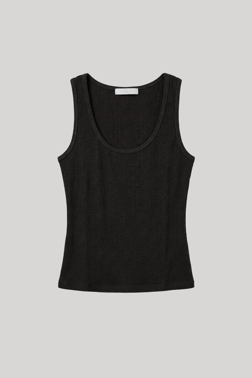 Black ribbed tank top
