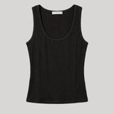 Black ribbed tank top