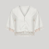 Sablyn | Simone Short Sleeve Button Down with Lace