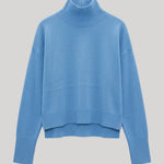Blue turtleneck sweater