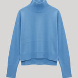 Blue turtleneck sweater