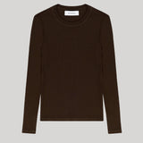 SPRWMN | Long Sleeve Baby Tee in Chocolate