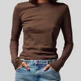 SPRWMN | Long Sleeve Baby Tee in Americano
