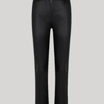 Black leather cropped pants