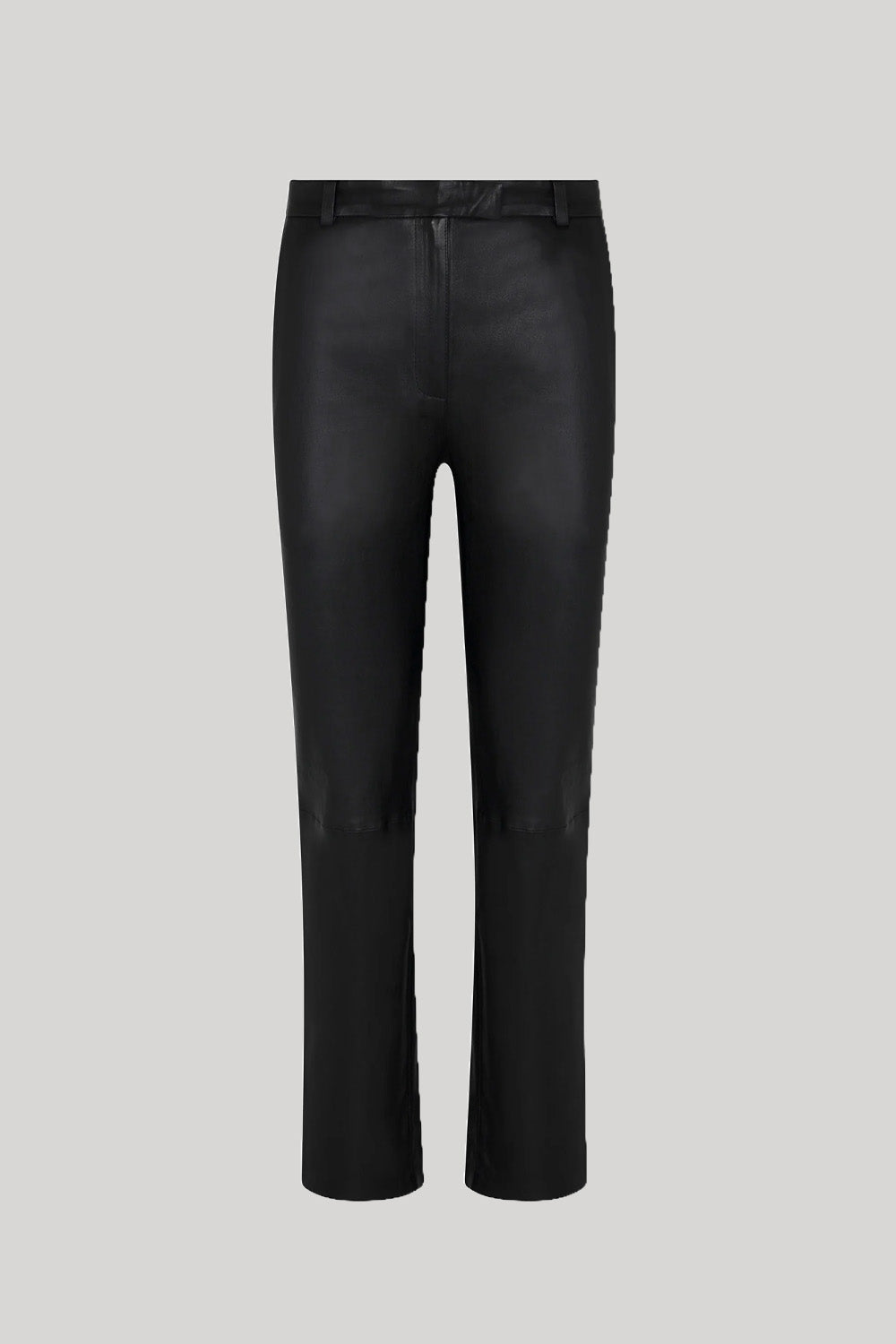 Black leather cropped pants