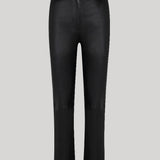 Black leather cropped pants