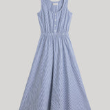 Suzie Kondi | Daphne Dress in Navy Stripe Cotton Poplin