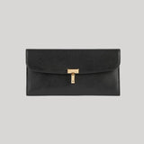 Toteme | T-Lock Leather Wallet in Black