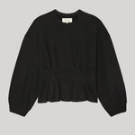 Black sweatshirt with corseted detail